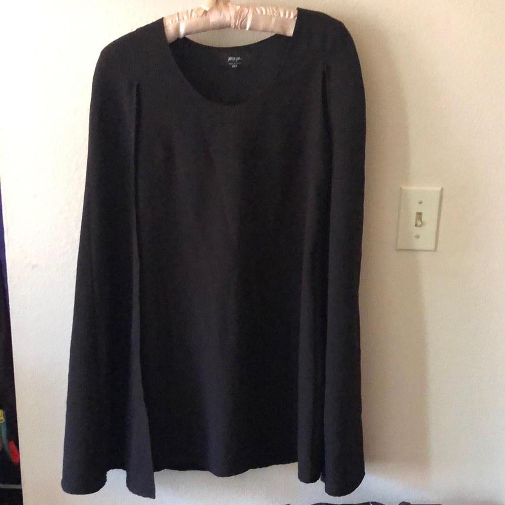 Nasty Gal caped black dress XXS